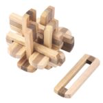 Wooden wood IQ Brain Teaser Lock Ball IQ Пъзел  