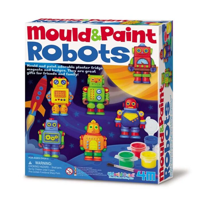 Образователен комплект Mould and Paint Robots 4M Моделирай и оцвети роботи кутия