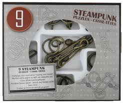 9 метални пъзела-Steampunk (сив)