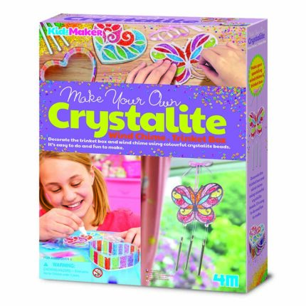Образователен комплект Crystalite 4M Кутия за бижута и вятърни камбанки от кристални маниста
