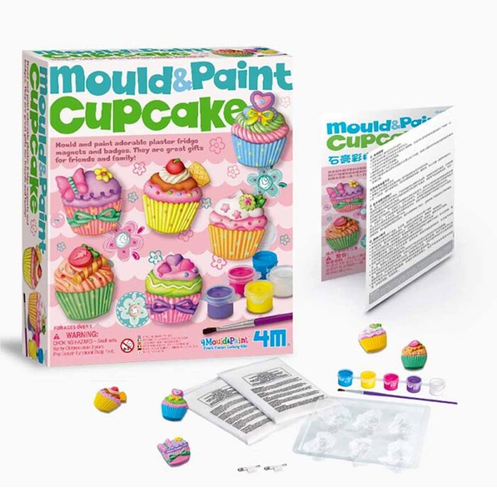 Образователен комплект Mould and Paint Cupcake 4M Оформи и оцвети кексчета материали и съдържание