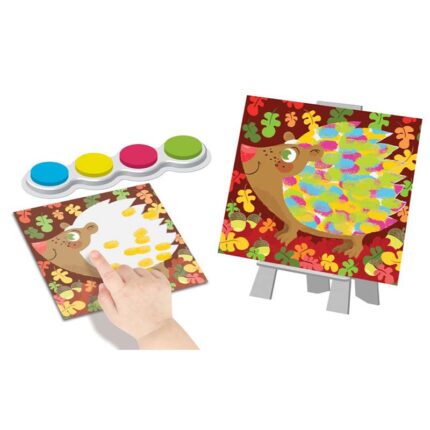 Образователен комплект Рисуване с пръсти Цветни животни Crealign таралеж