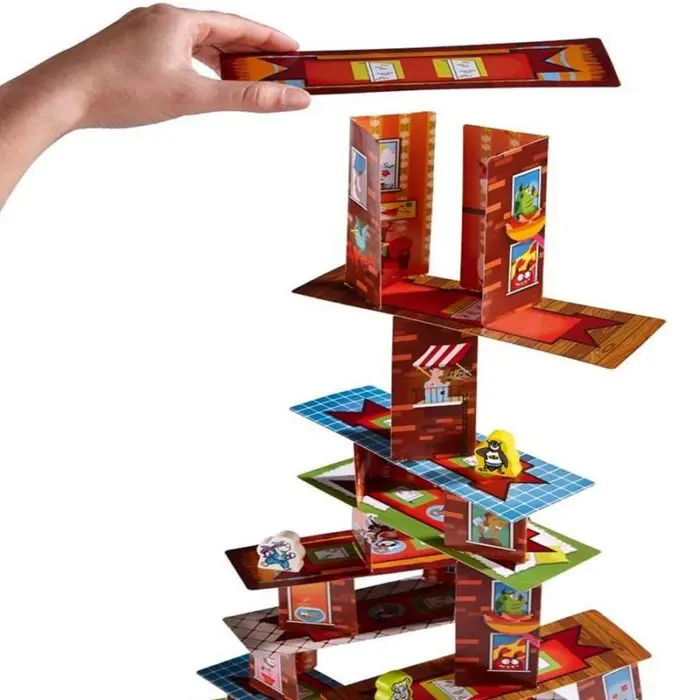 Образователна игра Носорог герой Super Battle кула от картонени шаблони и карти кула HABA