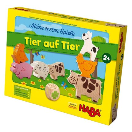 Образователна игра Животно върху животно кутия лице HABA