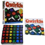 Настолна игра Qwirkle плочки с различни цветове и форми кутия