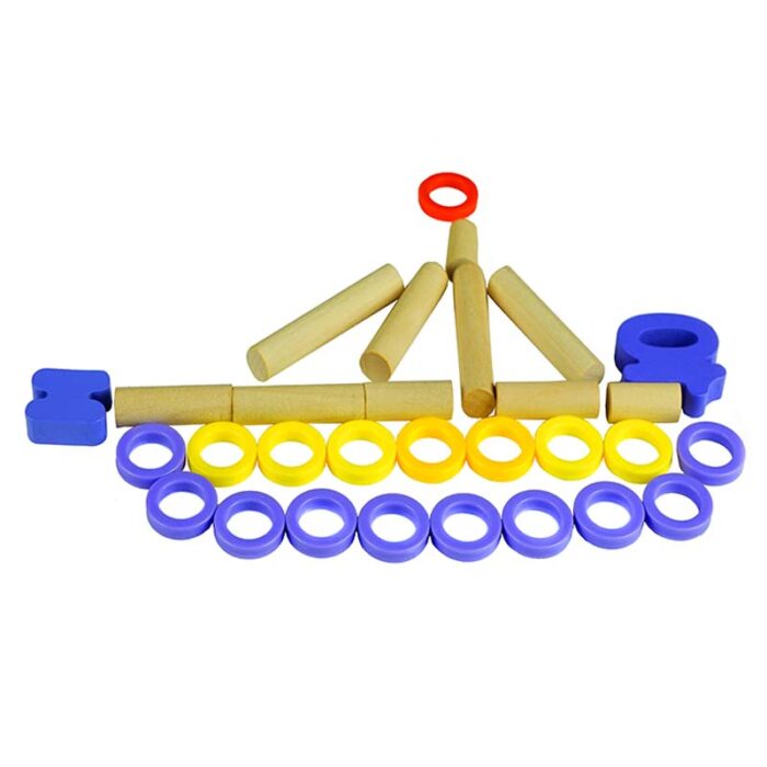 Образователна игра за деца - Монтесори Дъска 5 в 1 фигура кораб