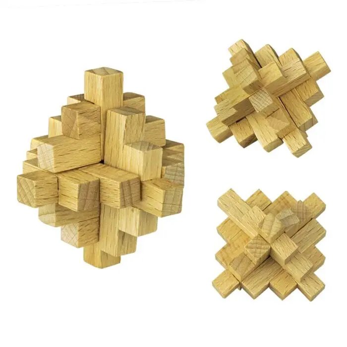 Дървен комплект от 5 логически фигури - Оранжев double pyramid