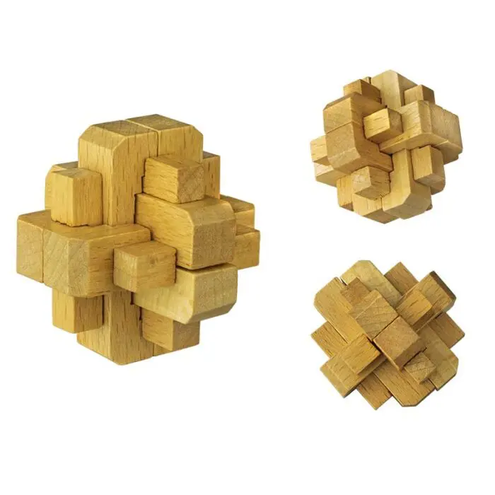 Дървен комплект от 5 логически фигури - Оранжев pinaple