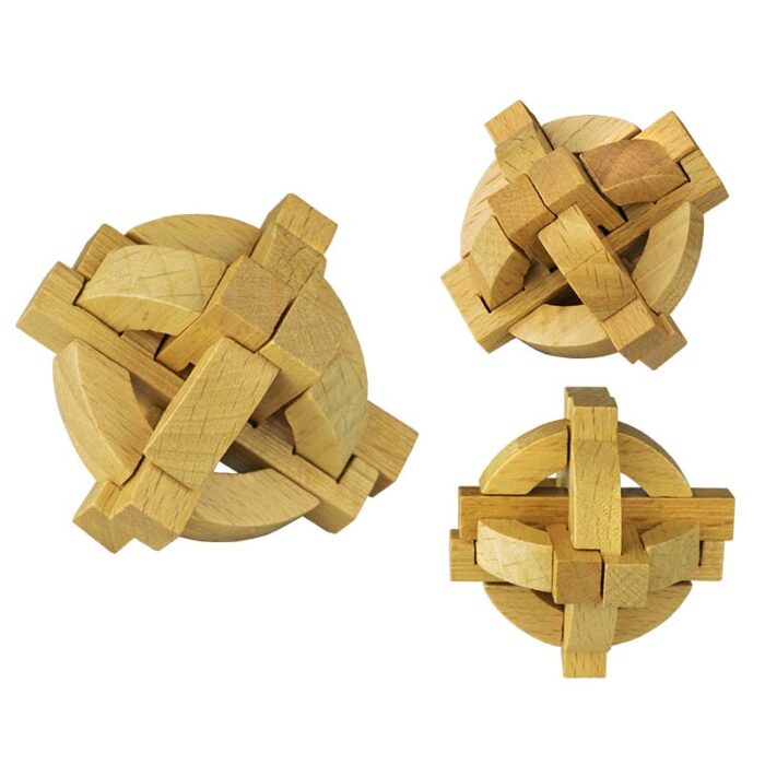 Дървен комплект от 5 логически фигури - Оранжев sphere