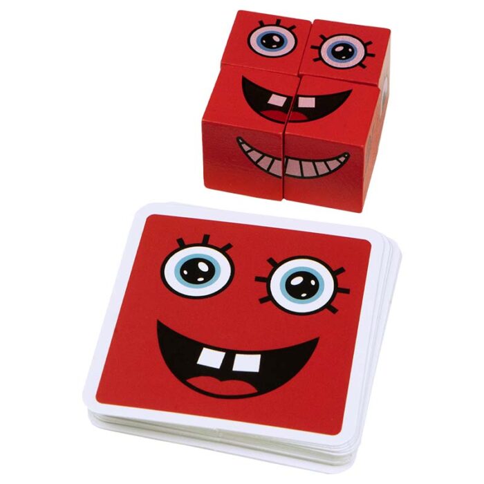 Детска игра - Кубчета лица - Face Change Rubiks's Cube червени кубчета и карти