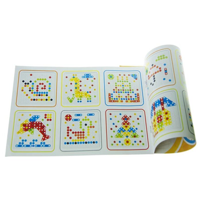 Детска мозайка с болтове и гайки Creative Mosaic 4 в 1 (2D и 3D фигури) книжка