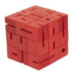 Flex Cube бамбуков пъзел Fridolin фигура червен