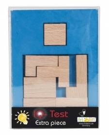 дървен пъзел IQ Тест Extra Piece син кутия