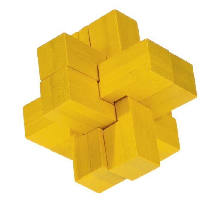 Бамбуков пъзел Block Cross Yellow Square Fridolin