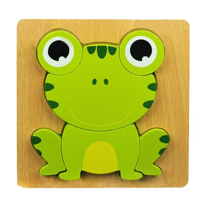 дървен пъзел – жабка детски пъзел