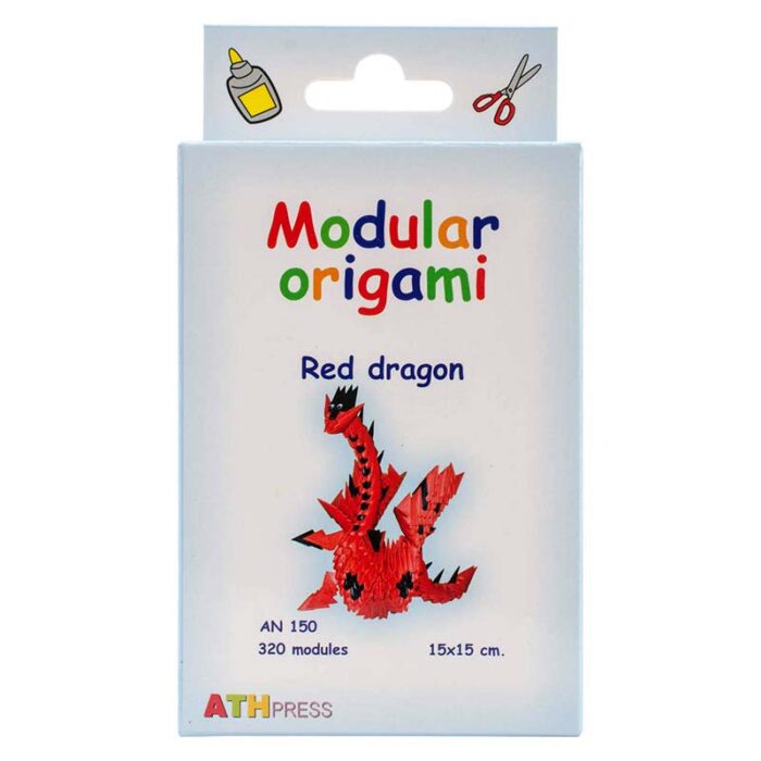 модулно оригами червен дракон Modular origami Red Dragon кутия