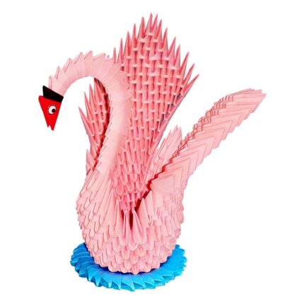 модулно оригами розав лебед Modular origami Pink Swan