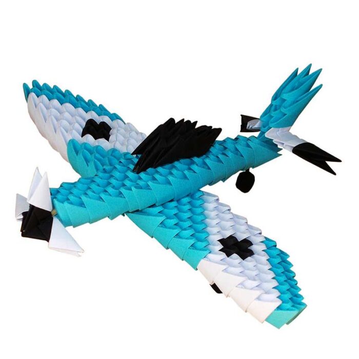 модулно оригами син самолет Modular origami Blue Plane