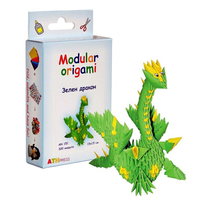 Модулно оригами-Зелен дракон