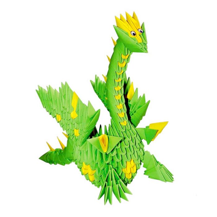 модулно оригами зелен дракон Modular origami Green Dragon зелен дракон