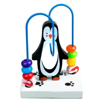 Дървен лабиринт с топчета - Пингвинче детска игра