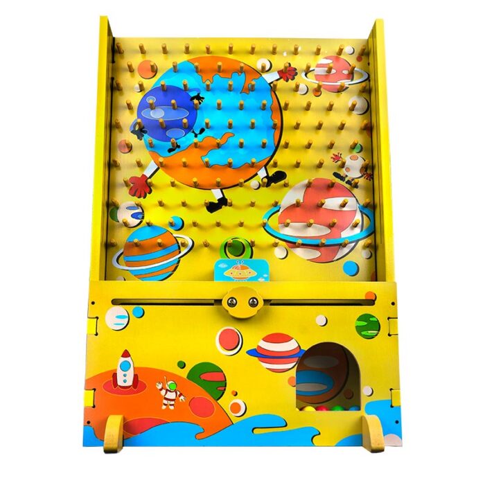 Детска дървена игра - Улови топчетата - Игра за реакции - Космос детска игра