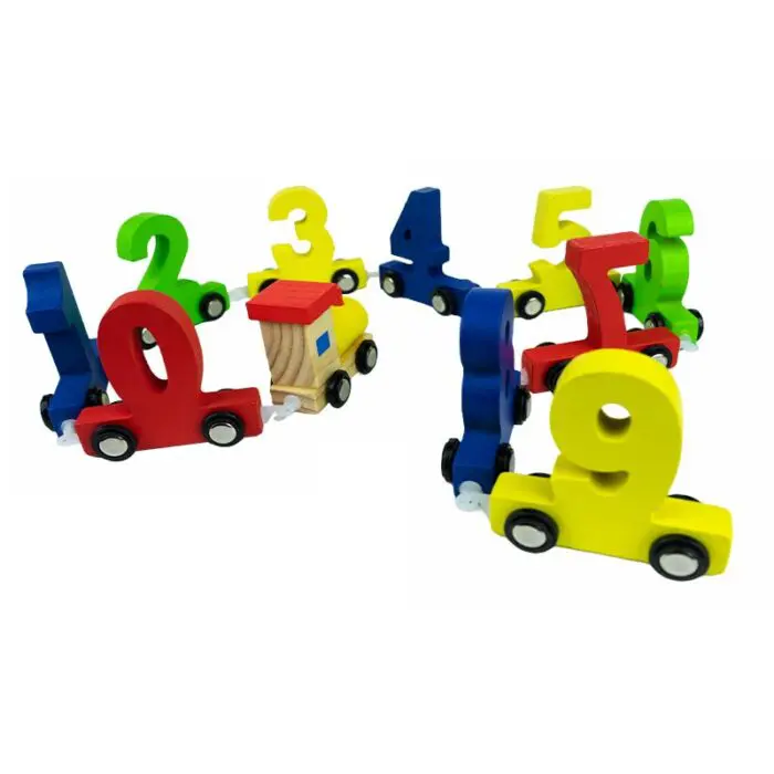 Образователна игра - Дървено влакче с цифри - Детска игра