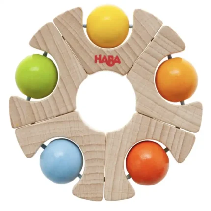 Дървена бебешка играчка-Цветни топчета