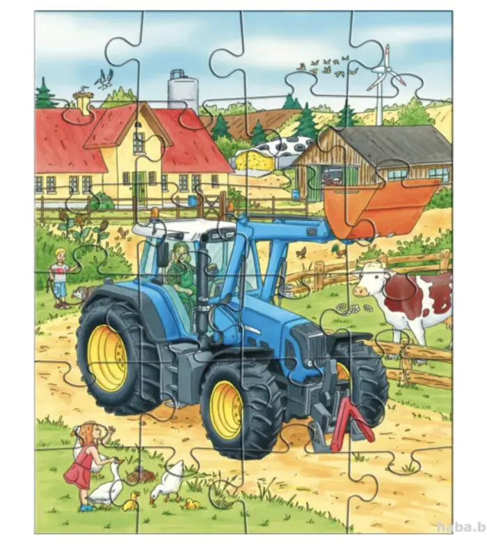 Комплект от 3 пъзела-Трактори и ферми трактор