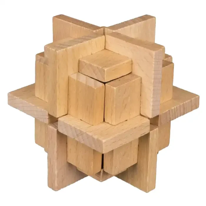 Логически дървен пъзел Cross Cube