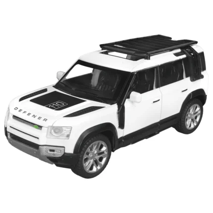 Метална количка-Land Rover Defender-Pull Back-Бял