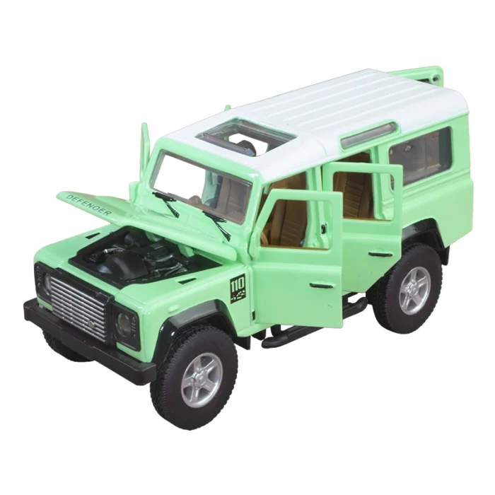 Метална количка-Land Rover Defender-Зелен-Pull Back-Детска количка