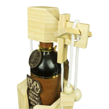 Дървена Логическа игра-Wine Bottle Puzzle-3D Пъзел-Пъзел за бутилка