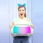 Караоке Bluetooth тонколона с микрофон-бяла-3